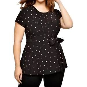 Lane Bryant black top with belt size 22